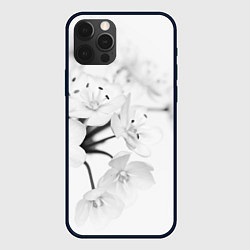 Чехол для iPhone 12 Pro Max Белая сакура, цвет: 3D-черный