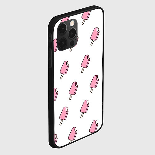 Чехол iPhone 12 Pro Max Мороженое розовое / 3D-Черный – фото 2