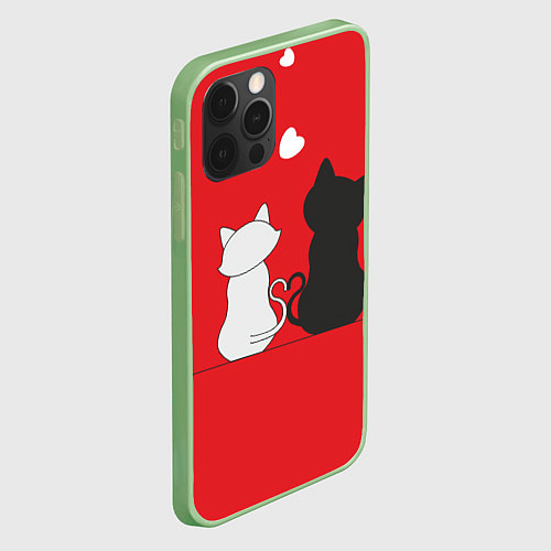 Чехол iPhone 12 Pro Max Cat Love / 3D-Салатовый – фото 2