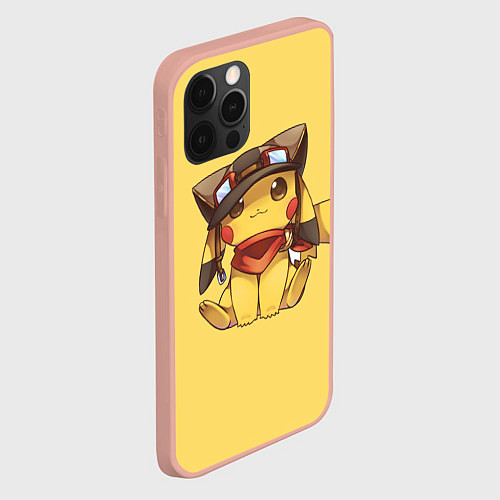 Чехол iPhone 12 Pro Max Pikachu / 3D-Светло-розовый – фото 2