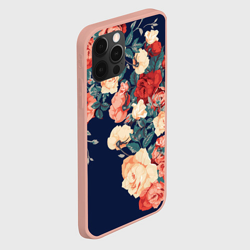 Чехол iPhone 12 Pro Max Fashion flowers / 3D-Светло-розовый – фото 2