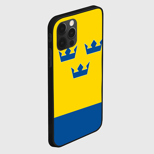 Чехол iPhone 12 Pro Max Сборная Швеции: домашняя форма / 3D-Черный – фото 2