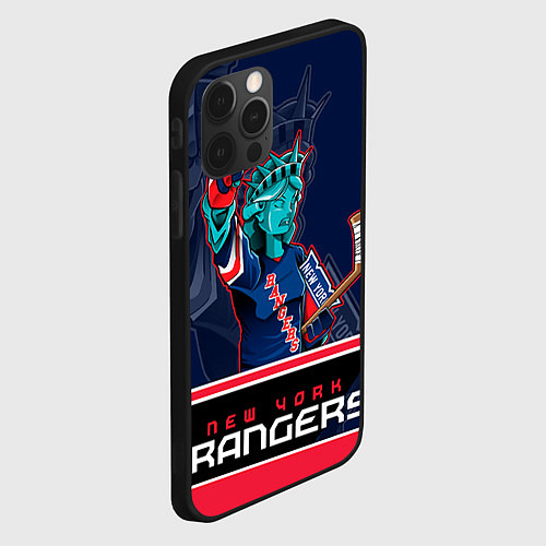 Чехол iPhone 12 Pro Max New York Rangers / 3D-Черный – фото 2