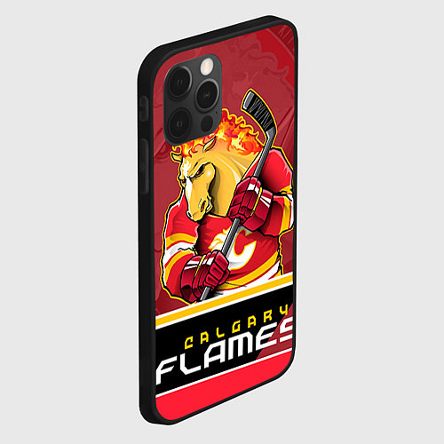 Чехол iPhone 12 Pro Max Calgary Flames / 3D-Черный – фото 2