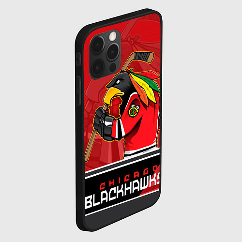 Чехол iPhone 12 Pro Max Chicago Blackhawks / 3D-Черный – фото 2