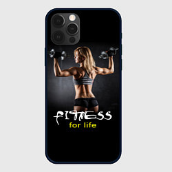 Чехол для iPhone 12 Pro Max Fitness for life, цвет: 3D-черный