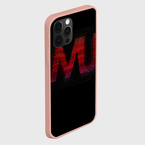 Чехол iPhone 12 Pro Max Manchester United team / 3D-Светло-розовый – фото 2