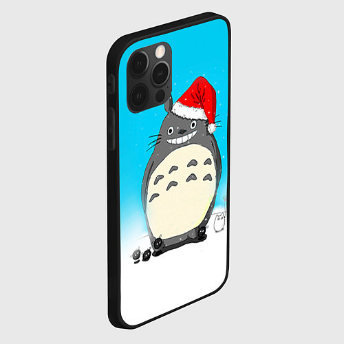 Чехол iPhone 12 Pro Max Тоторо под снегом / 3D-Черный – фото 2