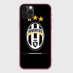Чехол для iPhone 12 Pro Max Juventus: 3 stars, цвет: 3D-малиновый