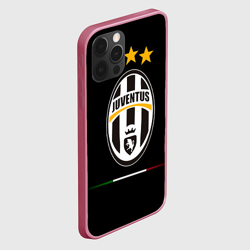 Чехол iPhone 12 Pro Max Juventus: 3 stars / 3D-Малиновый – фото 2