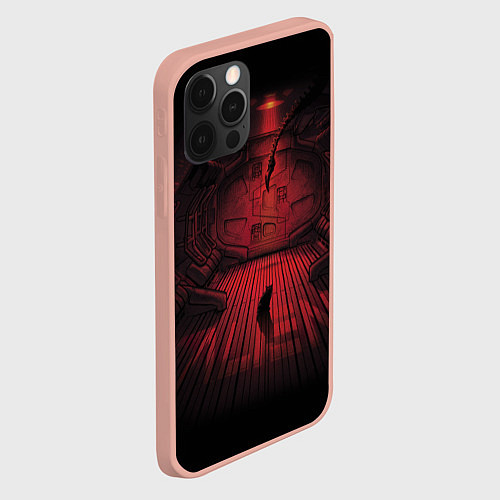 Чехол iPhone 12 Pro Max Alien: Space Ship / 3D-Светло-розовый – фото 2