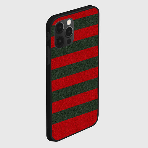 Чехол iPhone 12 Pro Max Красно-полосатый / 3D-Черный – фото 2
