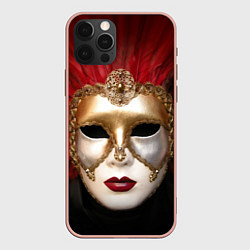 Чехол для iPhone 12 Pro Max Венецианская маска, цвет: 3D-светло-розовый
