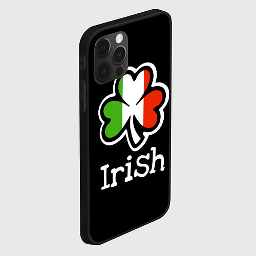 Чехол iPhone 12 Pro Max Irish - tricolor clover / 3D-Черный – фото 2