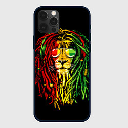 Чехол iPhone 12 Pro Max Ямайка - лев с дредами