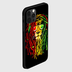 Чехол для iPhone 12 Pro Max Ямайка - лев с дредами, цвет: 3D-черный — фото 2