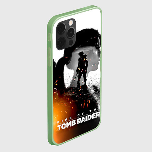 Чехол iPhone 12 Pro Max Rise of the Tomb Raider 1 / 3D-Салатовый – фото 2