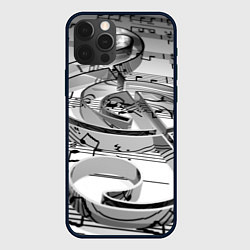 Чехол для iPhone 12 Pro Max Скрипичный ключ, цвет: 3D-черный