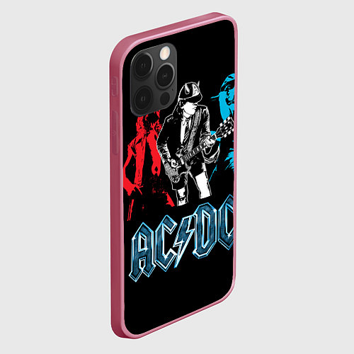 Чехол iPhone 12 Pro Max AC/DC: Ice & Fire / 3D-Малиновый – фото 2
