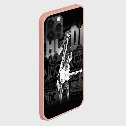 Чехол iPhone 12 Pro Max AC/DC: Rock You / 3D-Светло-розовый – фото 2