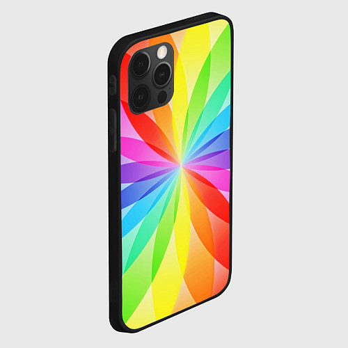 Чехол iPhone 12 Pro Max Радуга / 3D-Черный – фото 2