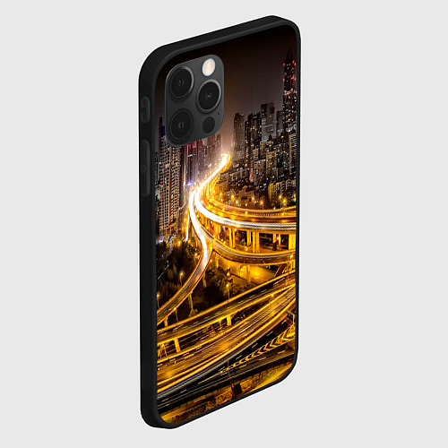 Чехол iPhone 12 Pro Max Шанхай - авторазвязка / 3D-Черный – фото 2