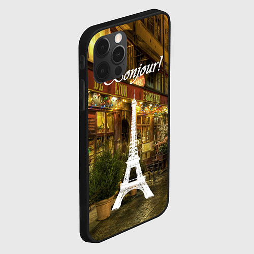 Чехол iPhone 12 Pro Max Bonjour - Paris / 3D-Черный – фото 2