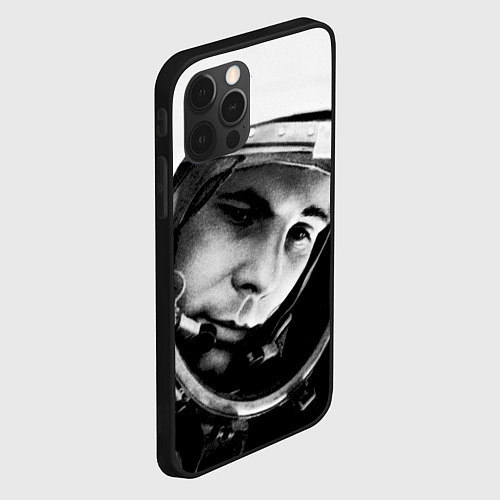 Чехол iPhone 12 Pro Max Гагарин космонавт / 3D-Черный – фото 2