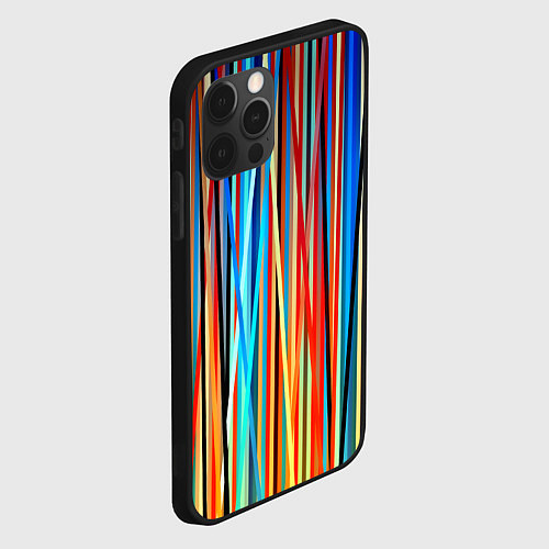 Чехол iPhone 12 Pro Max Colored stripes / 3D-Черный – фото 2
