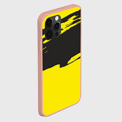 Чехол для iPhone 12 Pro Max Чёрно-жёлтый, цвет: 3D-светло-розовый — фото 2
