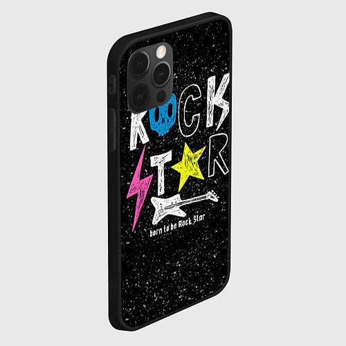 Чехол iPhone 12 Pro Max Rock Star / 3D-Черный – фото 2