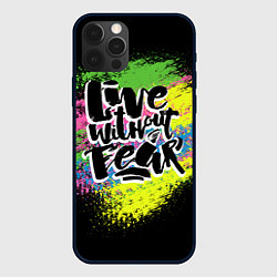 Чехол для iPhone 12 Pro Max Live without fear, цвет: 3D-черный