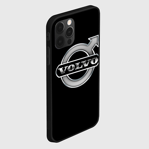 Чехол iPhone 12 Pro Max Volvo Concern - logo / 3D-Черный – фото 2