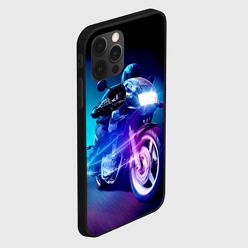 Чехол iPhone 12 Pro Max Мотокросс ночной / 3D-Черный – фото 2