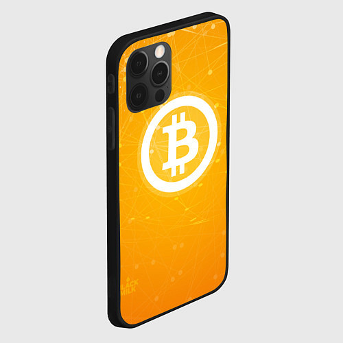 Чехол iPhone 12 Pro Max Bitcoin Orange / 3D-Черный – фото 2