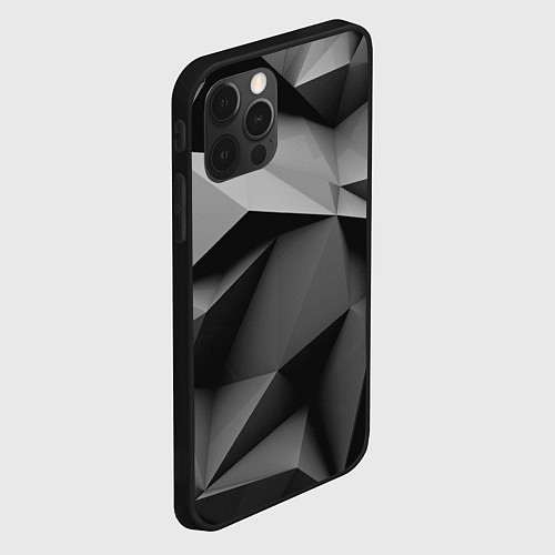 Чехол iPhone 12 Pro Max Gray abstraction / 3D-Черный – фото 2