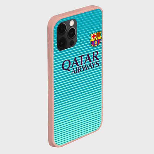 Чехол iPhone 12 Pro Max Barcelona FC: Aqua / 3D-Светло-розовый – фото 2