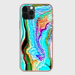 Чехол для iPhone 12 Pro Max Цветные разводы, цвет: 3D-светло-розовый