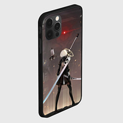 Чехол для iPhone 12 Pro Max Мечница 2B: Nier, цвет: 3D-черный — фото 2