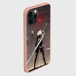 Чехол для iPhone 12 Pro Max Мечница 2B: Nier, цвет: 3D-светло-розовый — фото 2