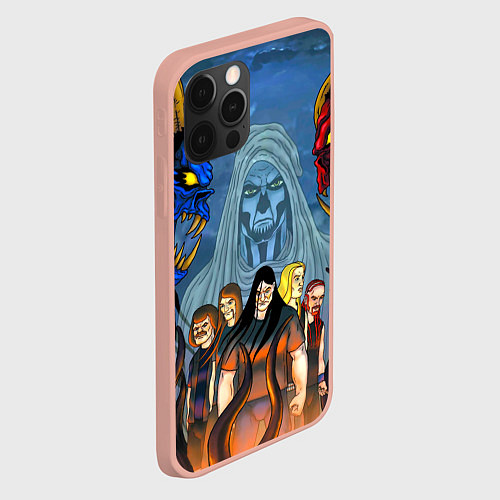 Чехол iPhone 12 Pro Max Dethklok: Heroes / 3D-Светло-розовый – фото 2