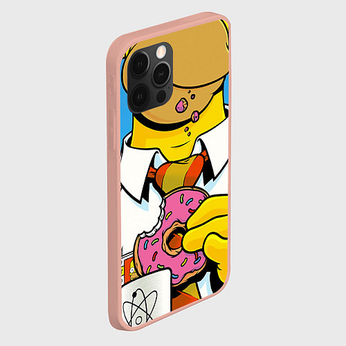 Чехол iPhone 12 Pro Max Homer with donut / 3D-Светло-розовый – фото 2