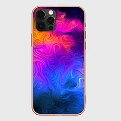 Чехол для iPhone 12 Pro Max Узор цвета, цвет: 3D-светло-розовый
