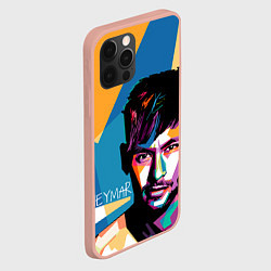 Чехол для iPhone 12 Pro Max Neymar Polygons, цвет: 3D-светло-розовый — фото 2