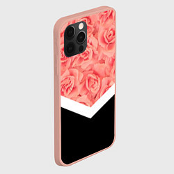 Чехол для iPhone 12 Pro Max Розовые розы, цвет: 3D-светло-розовый — фото 2
