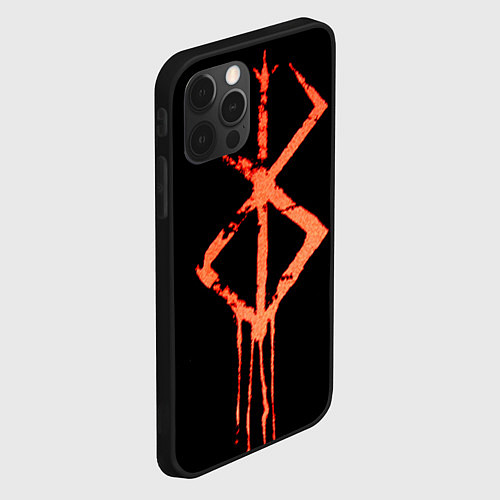 Чехол iPhone 12 Pro Max Берсерк Клеймо символ / 3D-Черный – фото 2