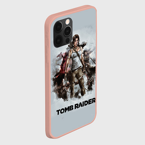 Чехол iPhone 12 Pro Max TOMB RAIDER / 3D-Светло-розовый – фото 2