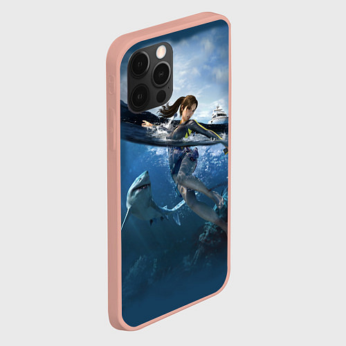 Чехол iPhone 12 Pro Max TOMB RAIDER / 3D-Светло-розовый – фото 2