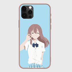 Чехол для iPhone 12 Pro Max Форма голоса Koe no katachi 2, цвет: 3D-светло-розовый