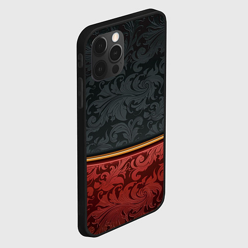 Чехол iPhone 12 Pro Max Узоры Black and Red / 3D-Черный – фото 2